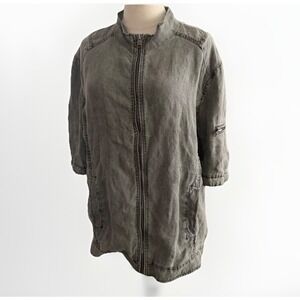 ROGUE LINEN CAFE RACER MOTORCYCLE Short Sleeve Shirt JACKET XL SLIM FIT‎